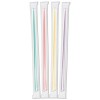 8.5'' Wrapped Smoothie Straw Spike Cut Assorted Stripe 2,000/case